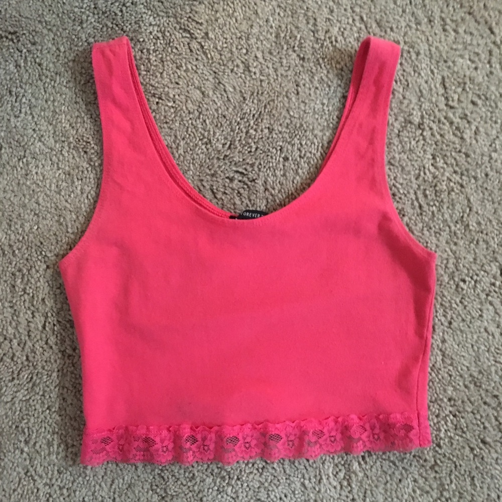 Coral color crop top tank